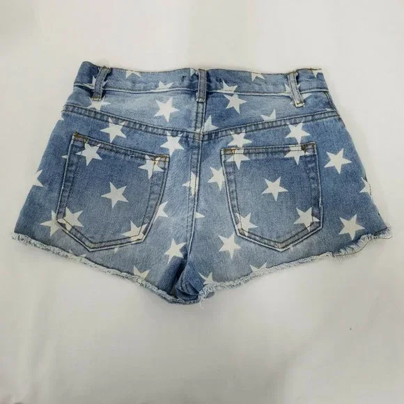 Forever 21 Stars Jean Shorts Women Size 25 - Picture 2 of 4